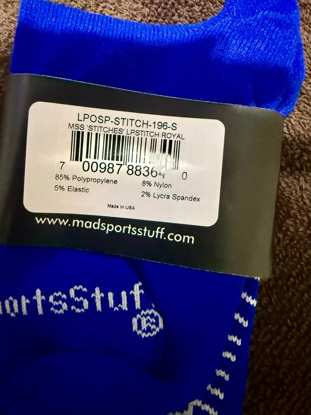 Women's Softball Crew Socks - Royal Blue - Size Small